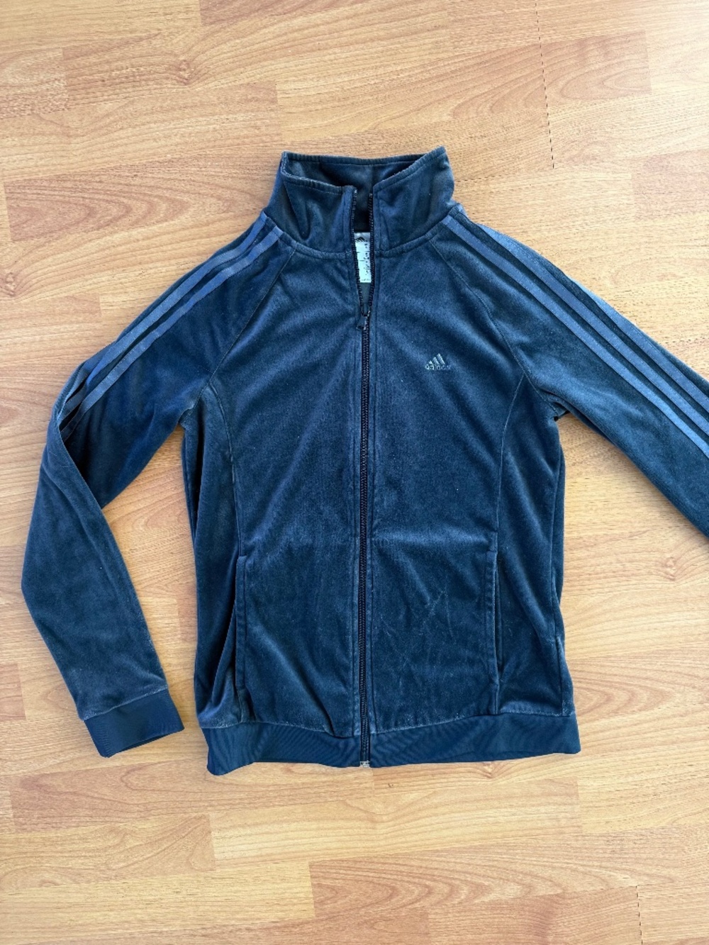 Adidas Velour Track Jacket ~ Dark Grey